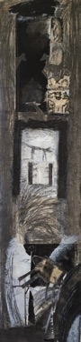 Through the Dusk an Angel
Shape, Mixed Media on Chinese Paper,
128 x 32cm Through the Dusk an Angel
Shape, Mixed Media on Chinese Paper,
128 x 32cm