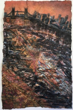 Black & Orange River
Mixed Media on Nepalese Paper, 72 x 47cm
